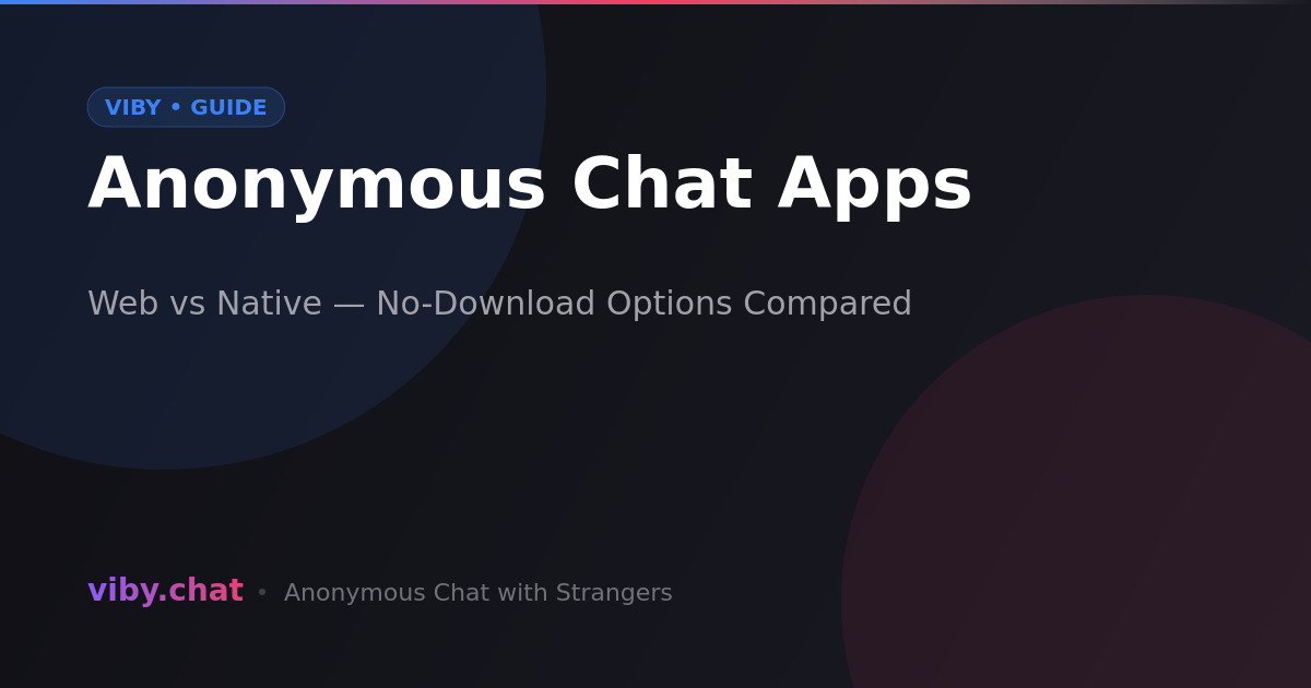 Unknown Chat Anonymous Chat Apps — Web vs Native, No-Download Options Compared