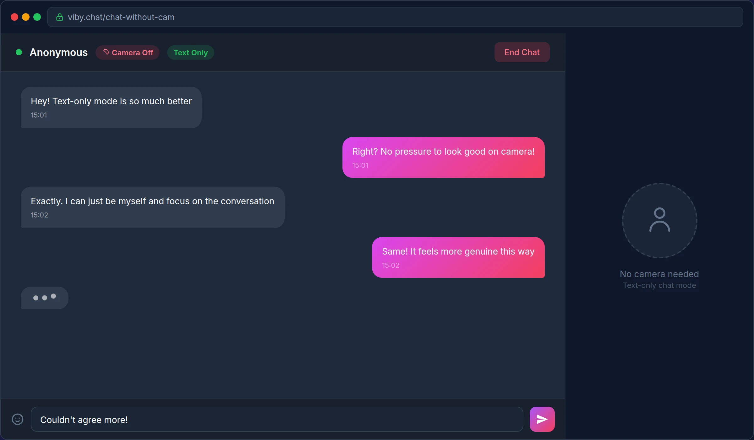 chat without cam desktop view
