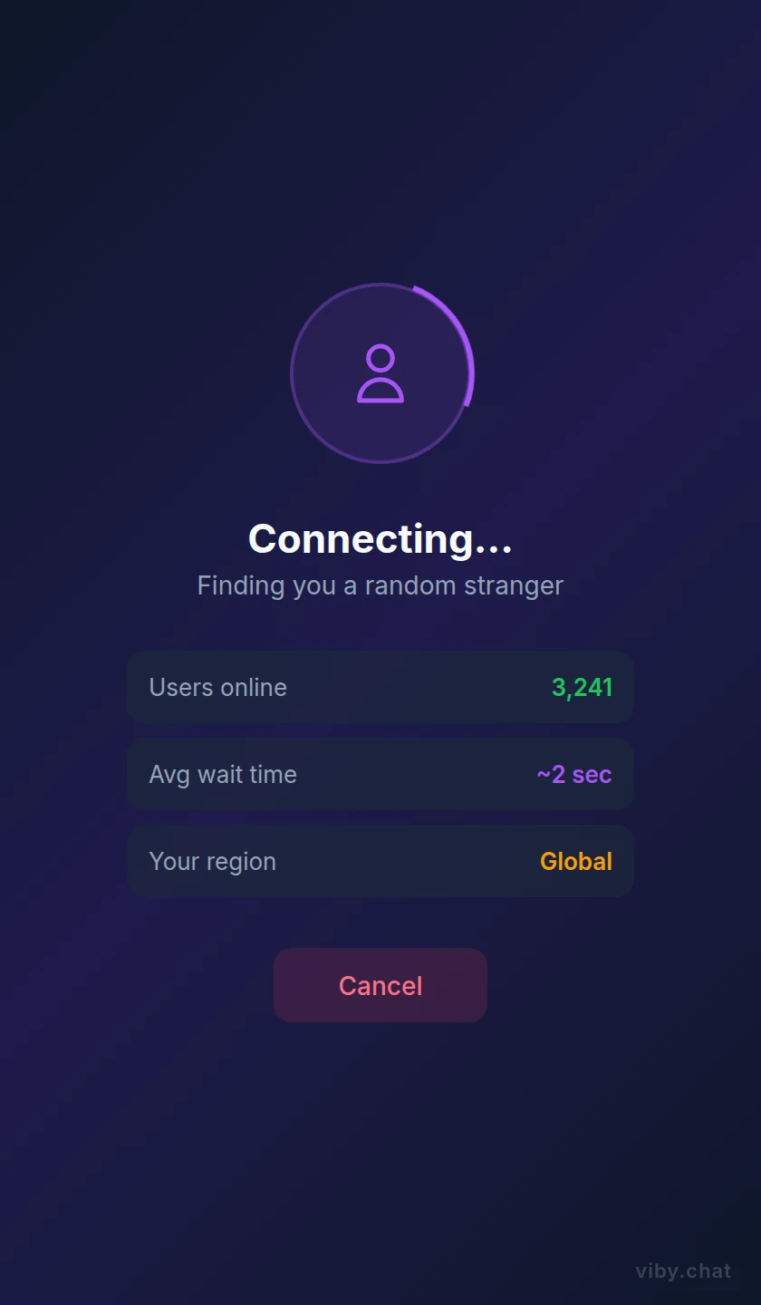 random chat mobile view